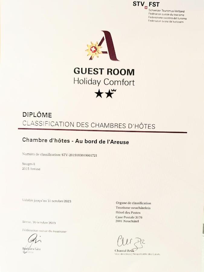 Chambre Aux Bord De L'Areuse Εξωτερικό φωτογραφία